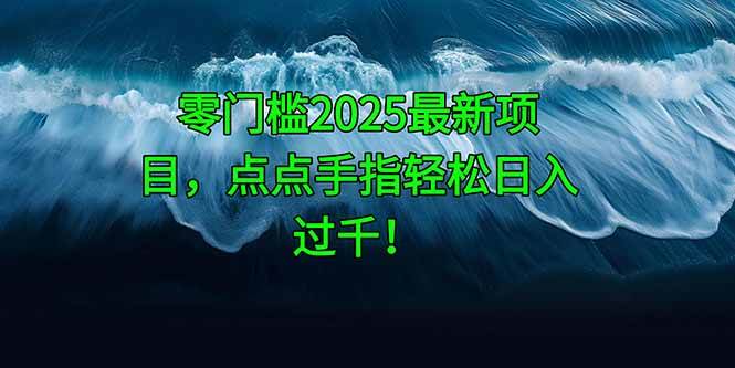 (5.13)零门槛2025最新项目，点点手指轻松日入过千！