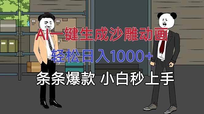 (10.7)AI一键生成沙雕动画，轻松日入1000+，条条爆款，小白秒上手