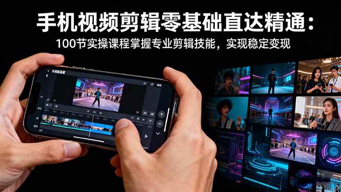 (11.4)手机视频剪辑零基础直达精通：100节实操课程掌握专业剪辑技能，实现稳