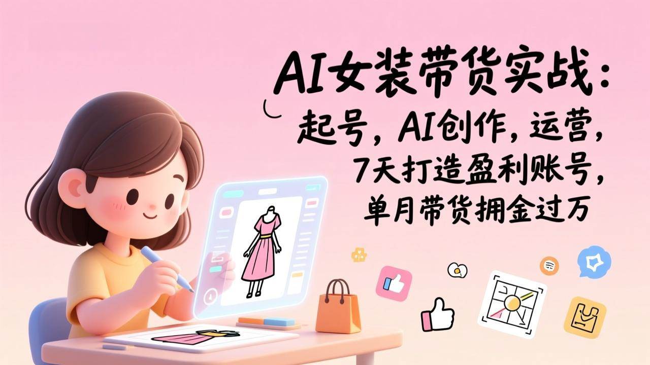 (1.13)AI女装带货实战：起号，AI创作，运营，7天打造盈利账号，单月带货佣金过万