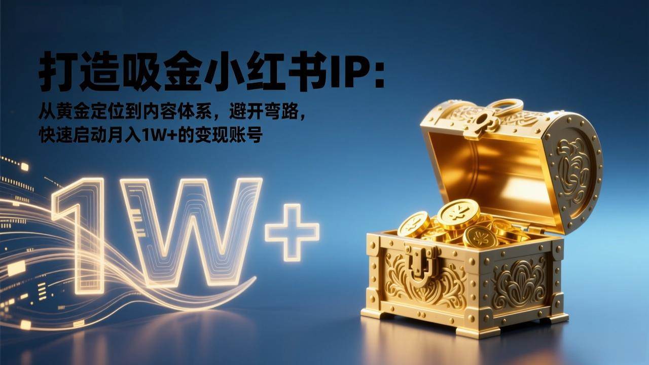 (1.26)打造吸金小红书IP：从黄金定位到内容体系，避开弯路，快速启动月入1W+的变现账号
