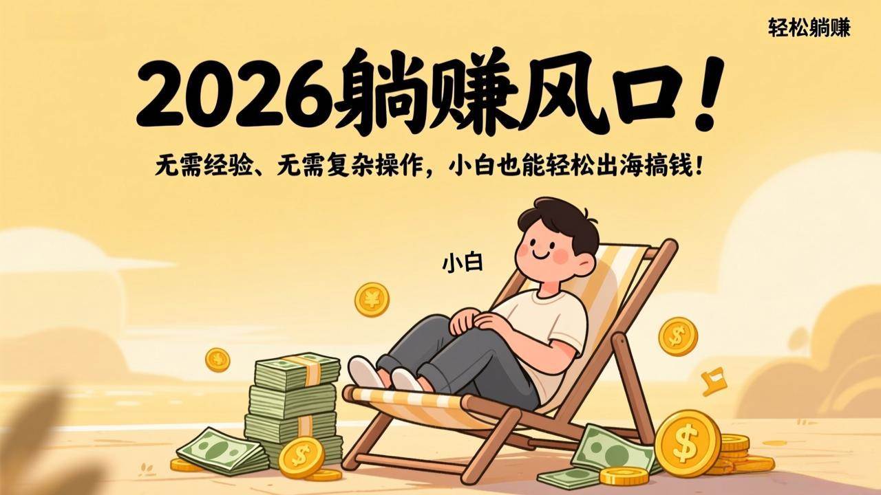 (2.24)2026躺赚风口！无需经验、无需复杂操作，小白也能轻松出海搞钱！