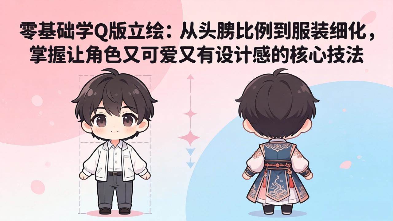 (4.16)零基础学Q版立绘：从头身比例到服装细化，掌握让角色又可爱又有设计感的核心技法